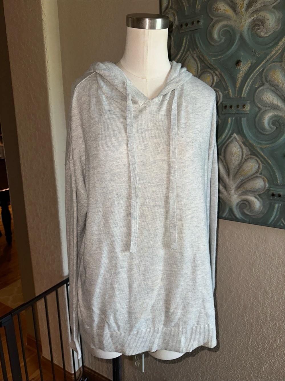 Member’s Mark Luxury Premier Collection Cashmere Blend Hoodie Sweater Gray M